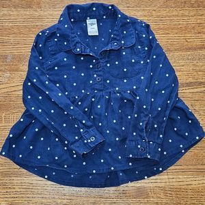 OshKosh Blue Polka Dot Button Top